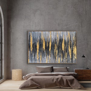 96&quot; Large Abstract Oil Paintings On Canvas Gold Leaf Artwork Heavy Textured Wall Art Luxury Painting Original Hand Painted Art Wall Decor