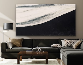 96" schilderij op canvas grote abstracte moderne zwart-witte muurkunst originele kunstwerken moderne kunst aan de muur voor kantoorinrichting