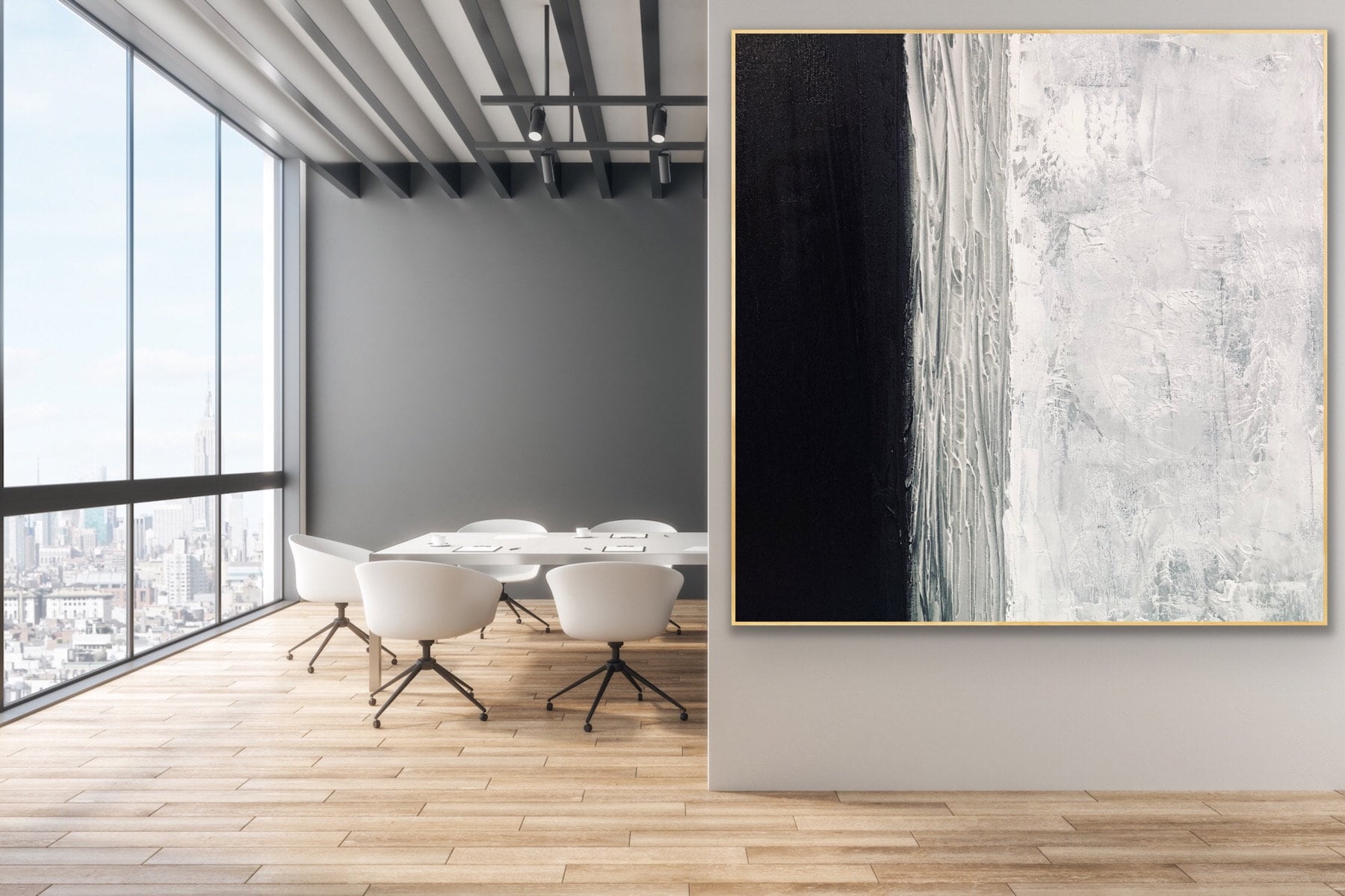 Extra Large Wall Art for Living Room Black and White Abstract Painting ...
