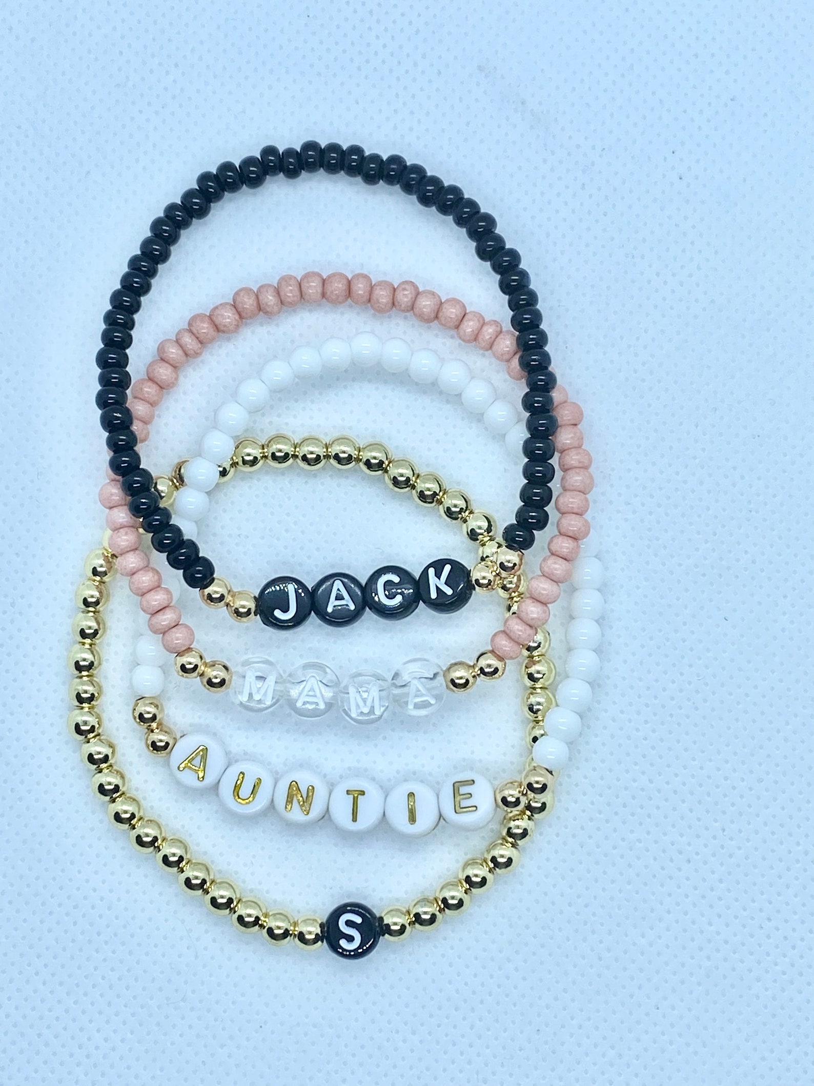 Personalized Beaded Name Bracelet Custom Beaded Word Etsy