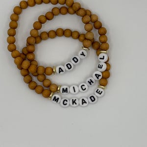 Personalized Rosewood Name Bracelet: Custom Word Jewelry, Mom Gift
