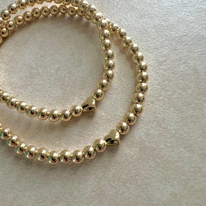 Gold Mother Daughter Bracelet Set, Gold Heart Bracelet Set, Matching Mother Daughter Bracelets, Mothers Day Gift