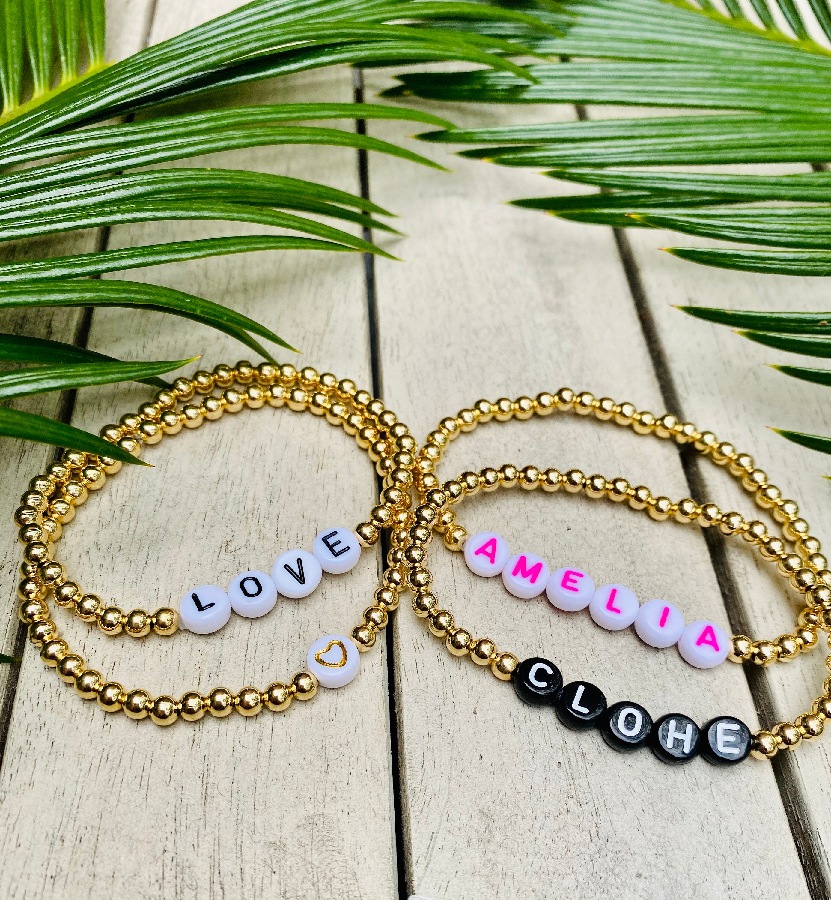 14KT Gold Filled Personalized Name Bracelet Custom Word | Etsy