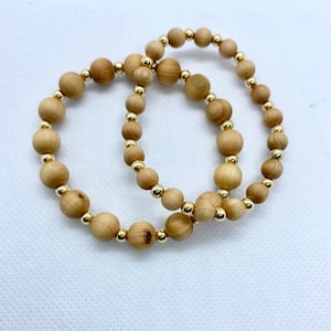 Rosewood Beaded Bracelet: Gold Filled Accents, Women&#39;s Jewelry
