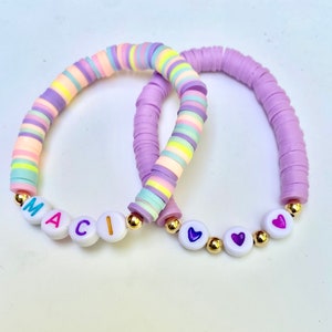 Kids Heishi Bracelet Girls Name Bracelet Toddler Jewelry | Etsy