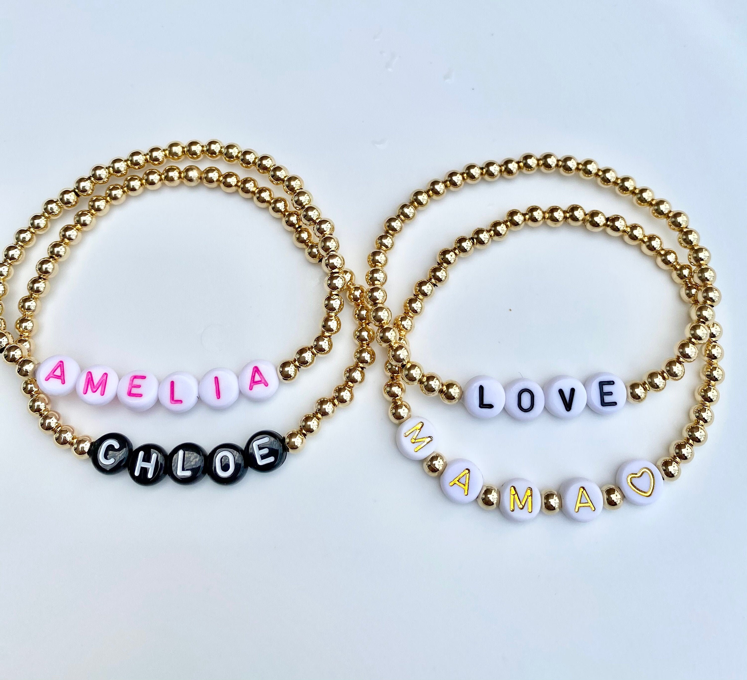 14KT Gold Filled Personalized Name Bracelet Custom Word | Etsy