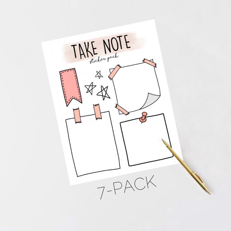 Bullet Journal/planner Sticky Note Sticker Pack assorted Etsy Canada