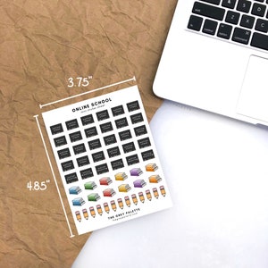 Online School Planner Stickers, Online Meeting Stickers, Study Sticker Sheet, Study Planner Stickers, School Bullet Journal Stickers