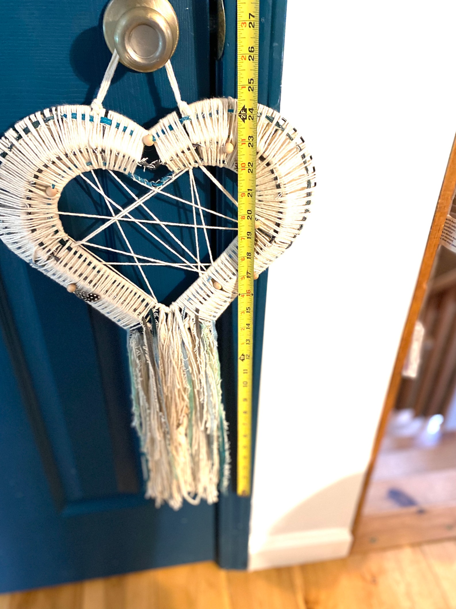 Heart Shaped Dream Catcher with Wooden Beads and Feathers Etsy