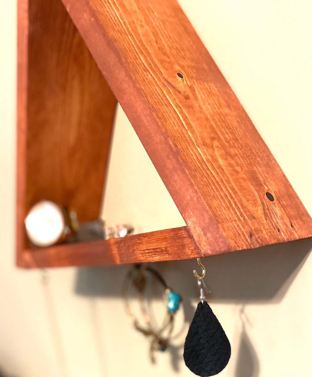 Custom Floating Wooden Jewelry Holder Etsy