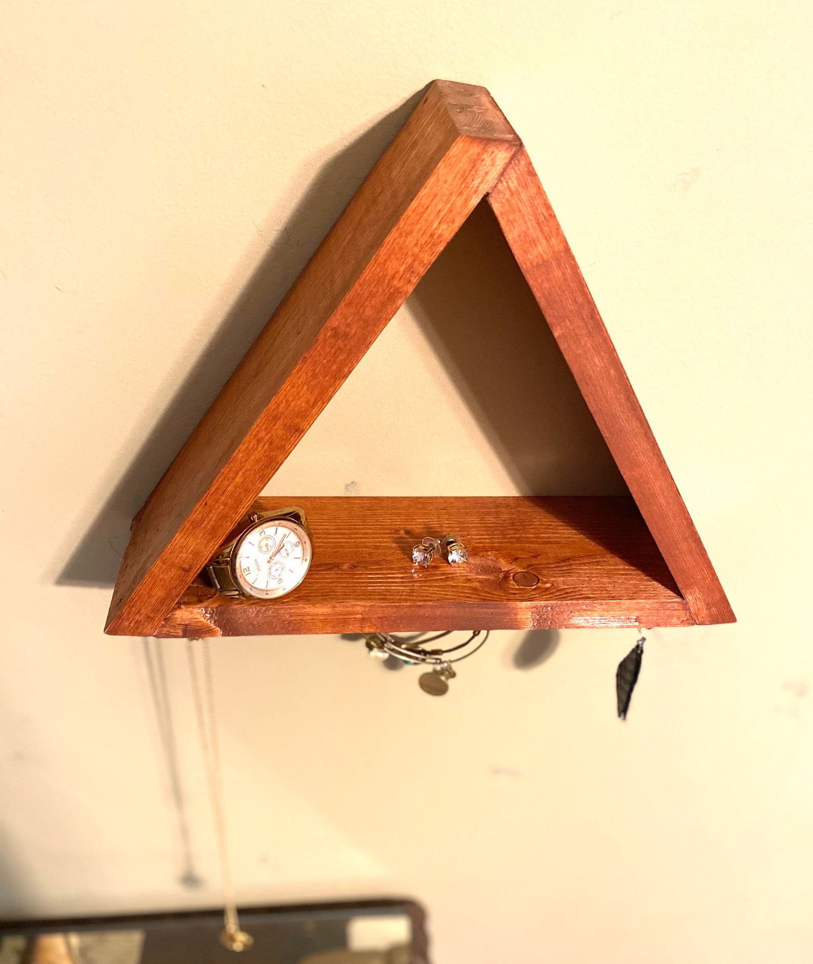 Custom Floating Wooden Jewelry Holder Etsy