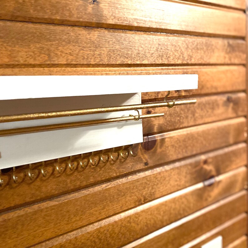 Custom Floating Wood Shelf Jewelry Holder Display 16 Etsy