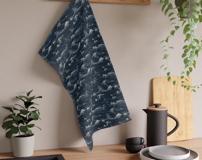 Rough Water Patterned Kitchen Towel