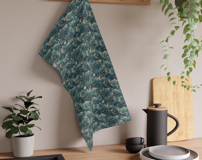 Curly Wave Pattern Kitchen Towel
