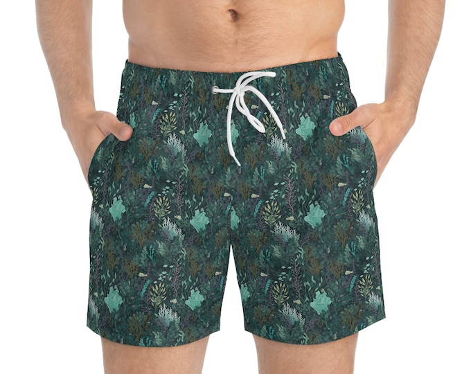 Coral Reef Patterned Swim Trunks