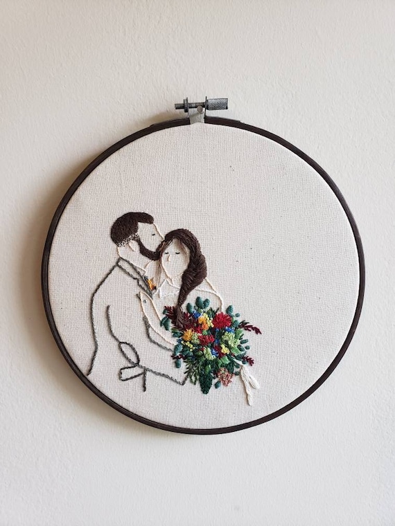 Custom Wedding Portrait and Bouquet Made to Order - Etsy