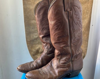 Justin Cowboy Boots - Brown - Size 6.5 M 8 W