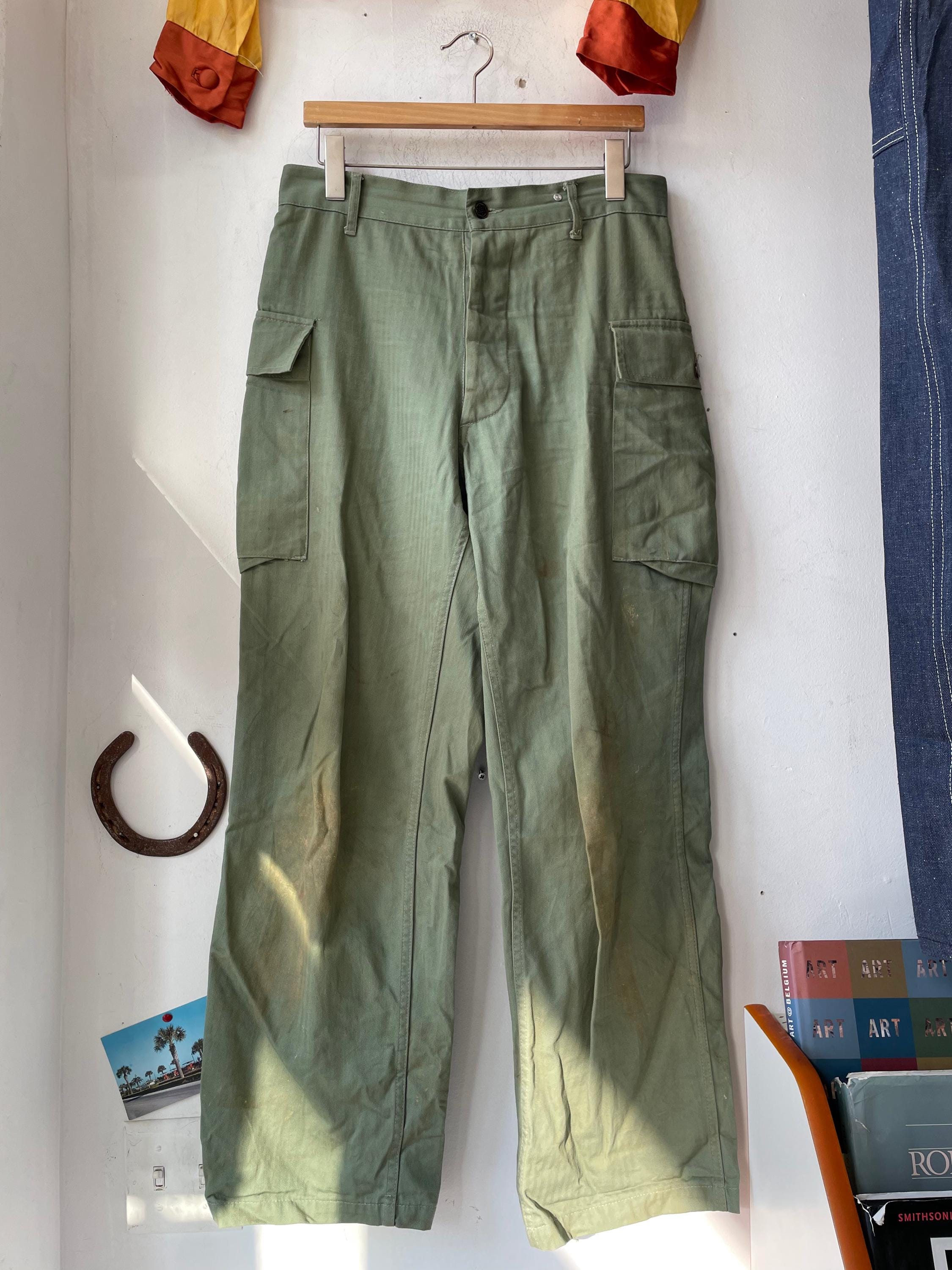 40‘s オリジナル “US ARMY” M-43 HBT TROUSERS Original WW2 US Army M43 HBT Combat Trousers - Size 34x31 in