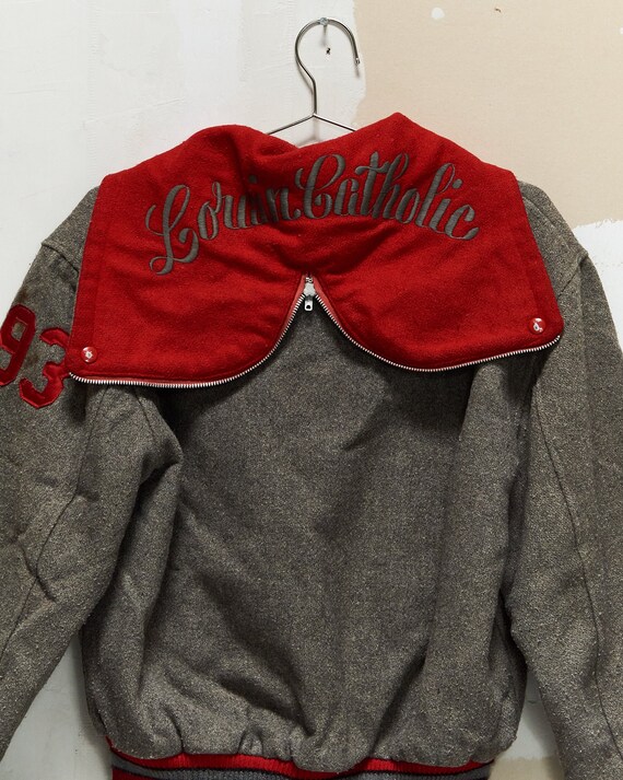 1970s/80s Zipper Hood Letterman Jacket Gem