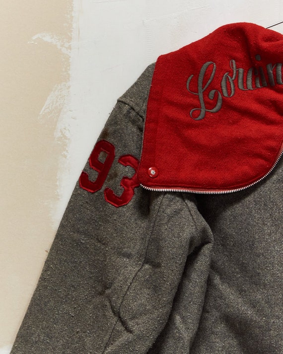 1970s/80s Zipper Hood Letterman Jacket Gem