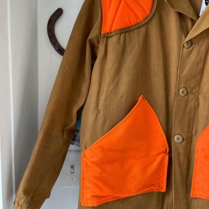 Vintage 1970'S SAFTBAK shooting jacket, men's size XXL cotton beige type brown Vintage Second Hand