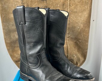 Justin Roper Boots - Black - Size 5.5/6 W