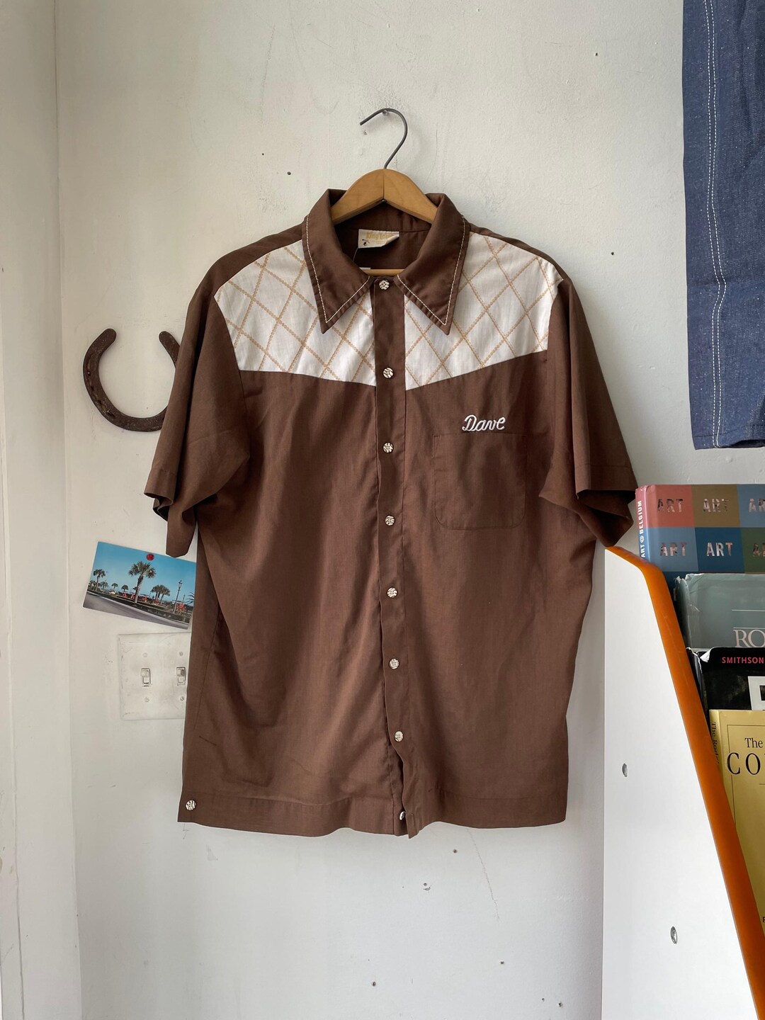 70'S King Louie Back Print Bowling Shirt Men's Medium Vintage /eaa446729