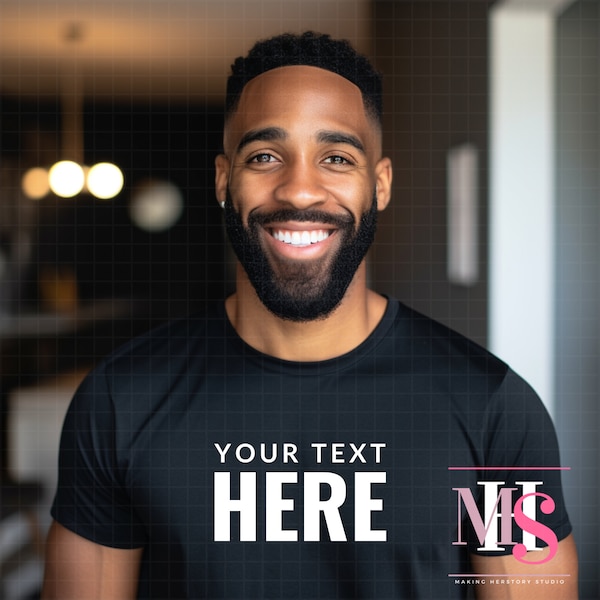 Black men mockup tshirt