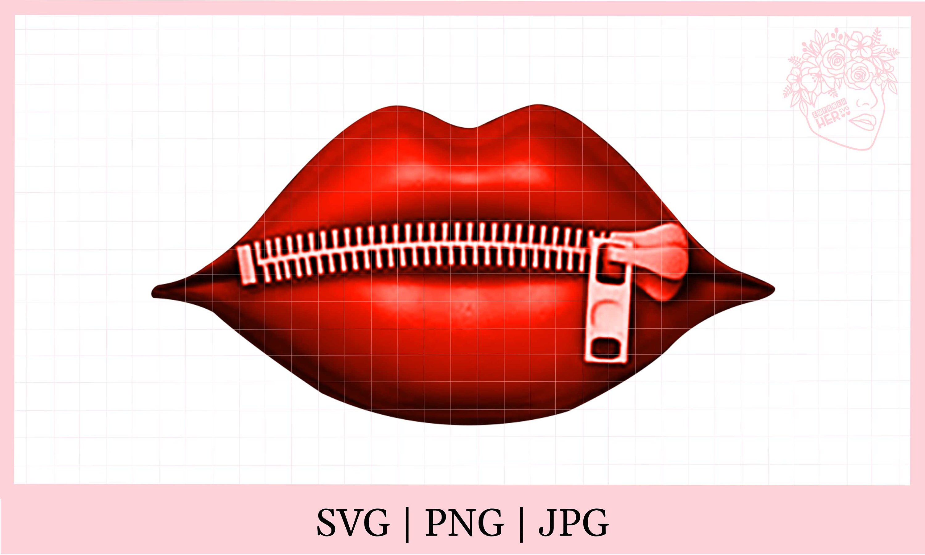 Red Lips zipped Sealed SUBLIMATION Lips Sublimation Zipped Etsy