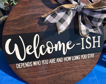 12” Door Hanger, Welcome, Home Sweet Home, Merry Christmas
