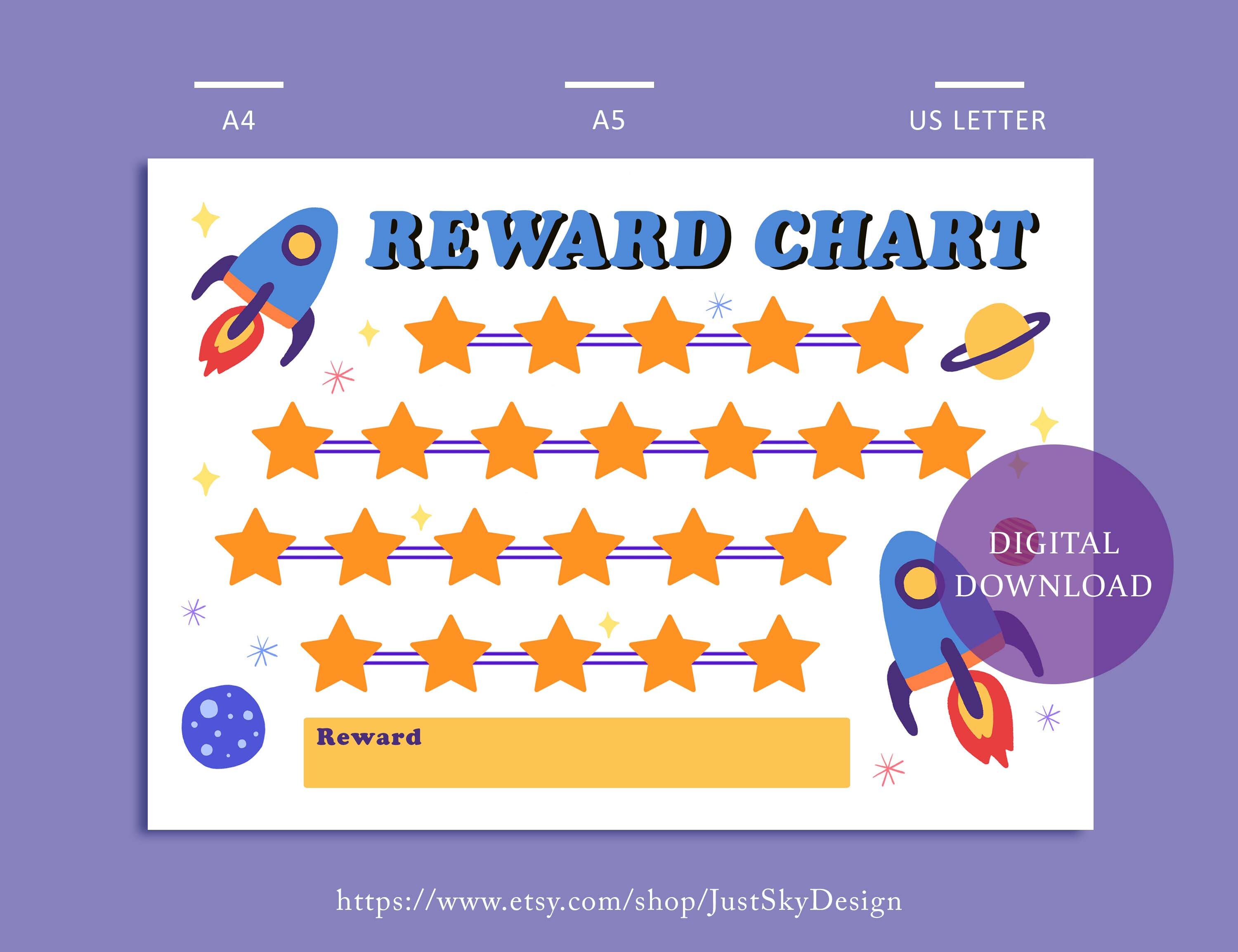 Rocket Chore Chart Reward Chart Kids Chore Chart Behavior | Etsy