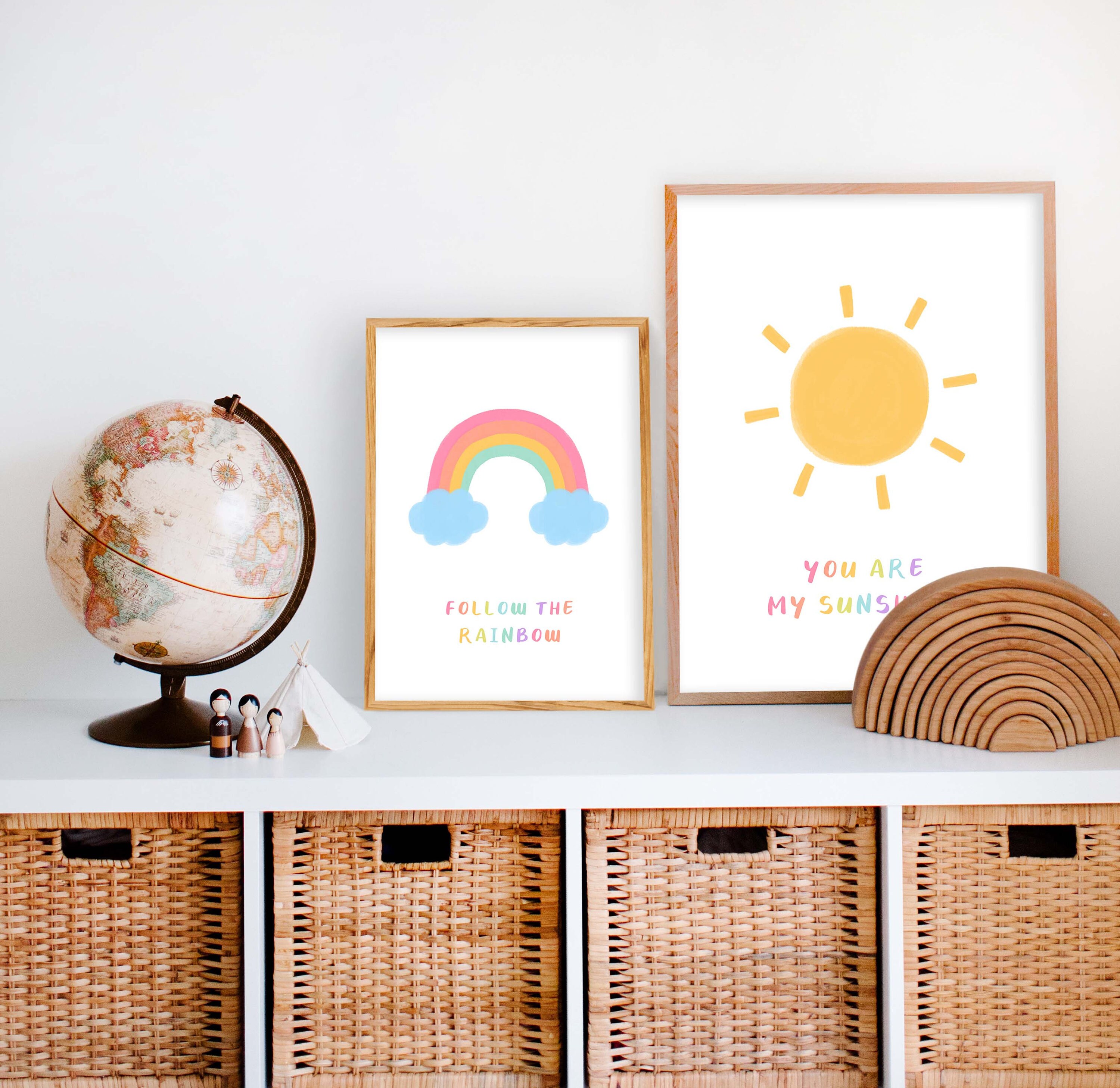 Set of 2 Prints Printable Wall Art Rainbow Wall Art Rainbow Etsy