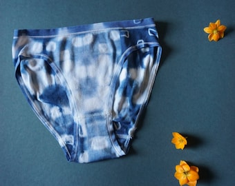 Organic Indigo Shibori Knickers | 100% organic cotton | Panties | Lingerie | Natural | Sustainable | Bikini | Briefs | Boho | Comfy