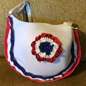 Patriotic Tata Tote, Ribbon accents, slide clasp