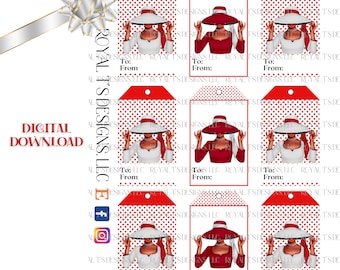 Rood en wit fashionista-cadeaukaartje