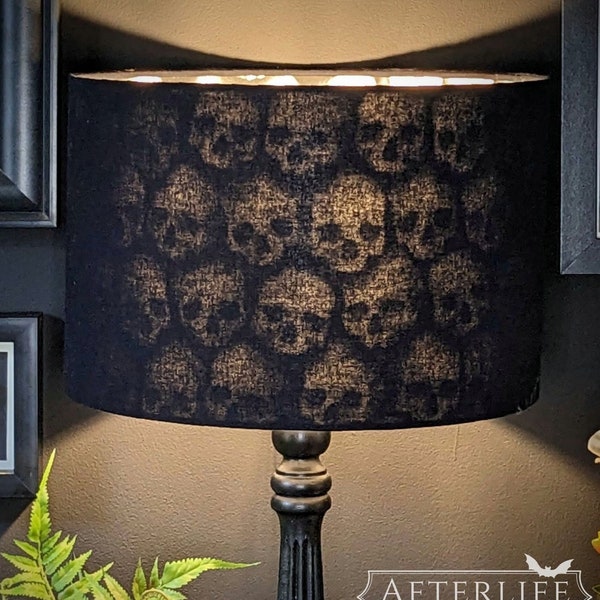 Gothic Lampshade - Handmade Skull Light Shade - Catacombs Old Bone -Gothic Home Decor