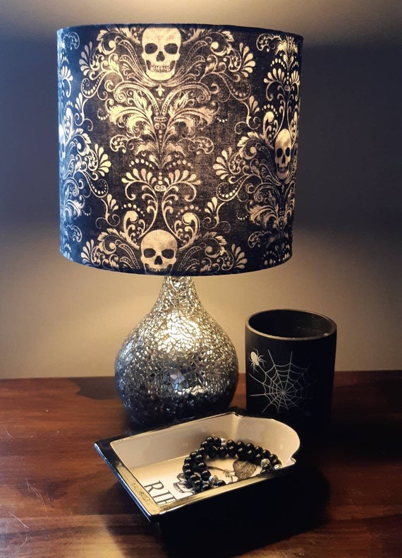Gothic Skull Damask Lamp Shade Gothic Skull Damask Lamp Shade, Damask Lamp Shade