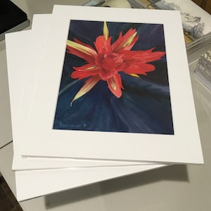 Red Paintbrush Matted Fine Art Print