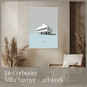 Villa Savoye - Le Corbusier - architecture gift - midcentury poster - minimalistic artwork