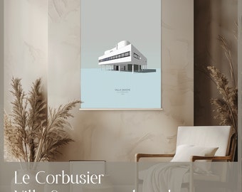 Villa Savoye - Le Corbusier - architecture gift - midcentury poster - minimalistic artwork