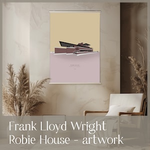 Robie House - poster artwork - Frank Lloyd Wright - architecture gift - midcentury poster