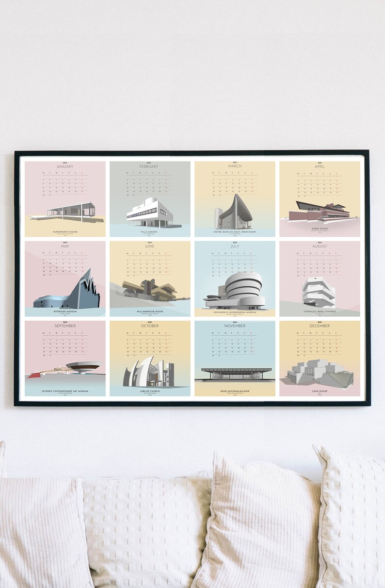 Architect's 2024 Wall Calendar Poster Printable Art for Architects and