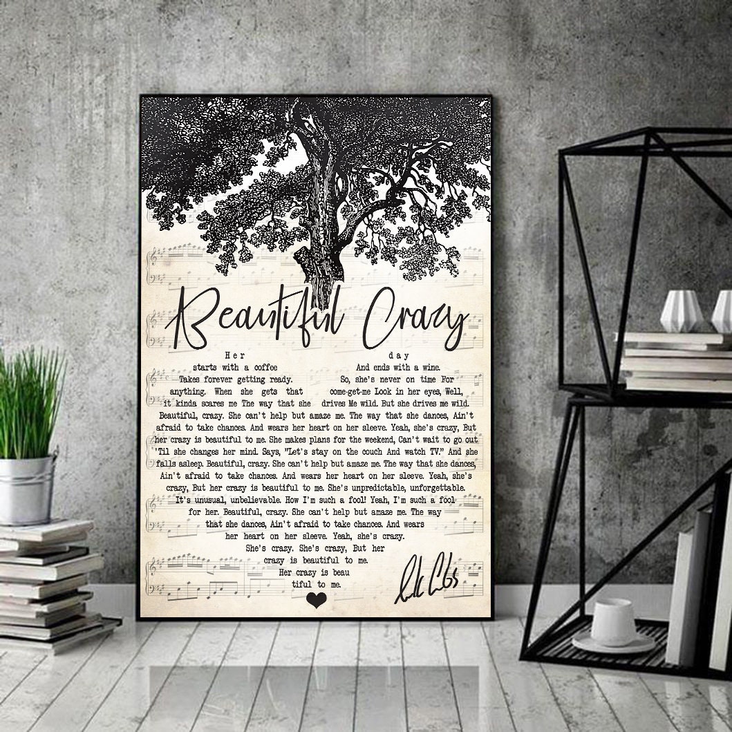 Luke Combs Beautiful Crazy Lyrics Poster This One's for | Etsy