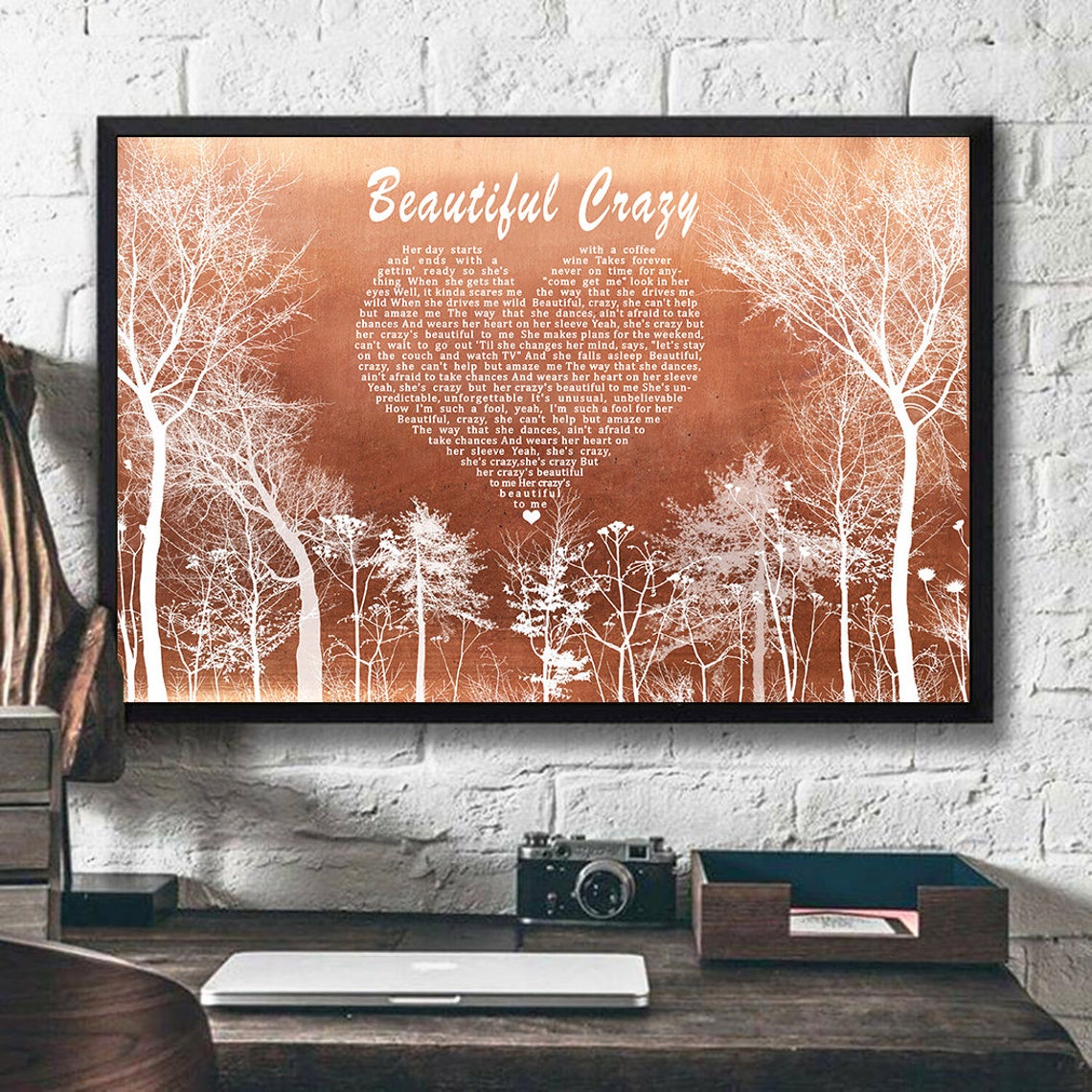 Luke Combs Beautiful Crazy Lyrics Poster This One's for Etsy