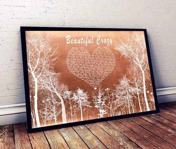 Luke Combs Beautiful Crazy Lyrics Poster Luke Combs Beautiful Crazy Canvas Print This One\u2019s For You Music Album Art Luke Combs Gift HgT4