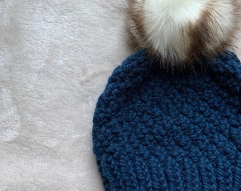 Pebble Texture Beanie - knit beanie, chunky beanie, cozy beanie - Ready to Ship