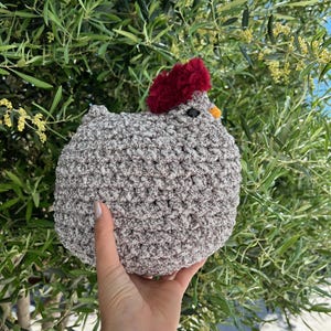 Chunky, plush handmade crochet chicken - SPECKLED