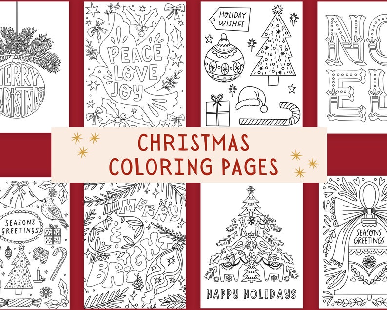 Printable Christmas Coloring Pages for All Ages - Etsy