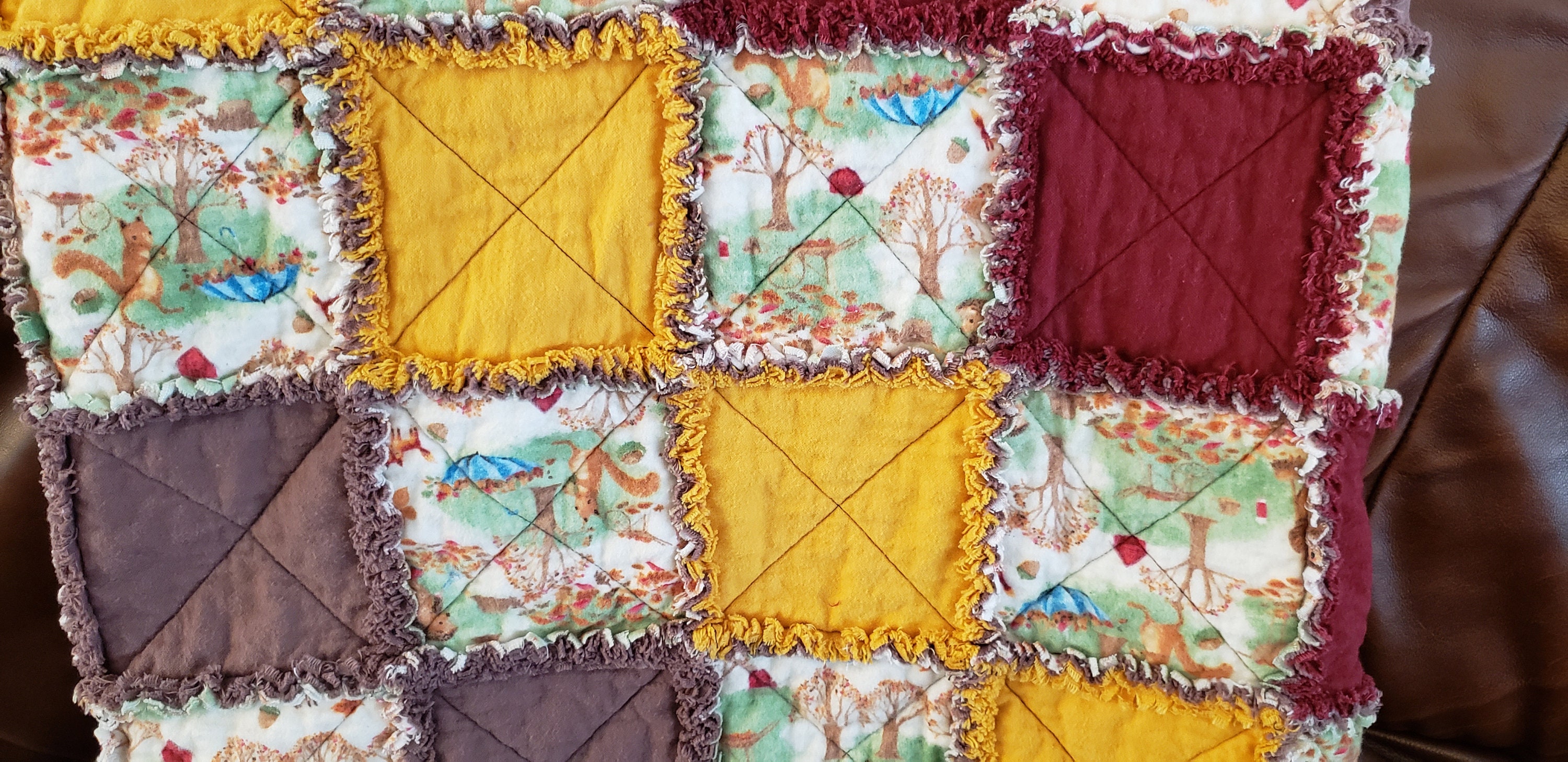 Lap Rag Quilt Working in the Woodlands Rag Lap Quilt - Etsy