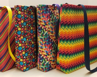 Geometric Rainbow Bags